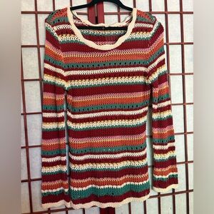 Krazy Kat Red and Green Crew Neck Sweater